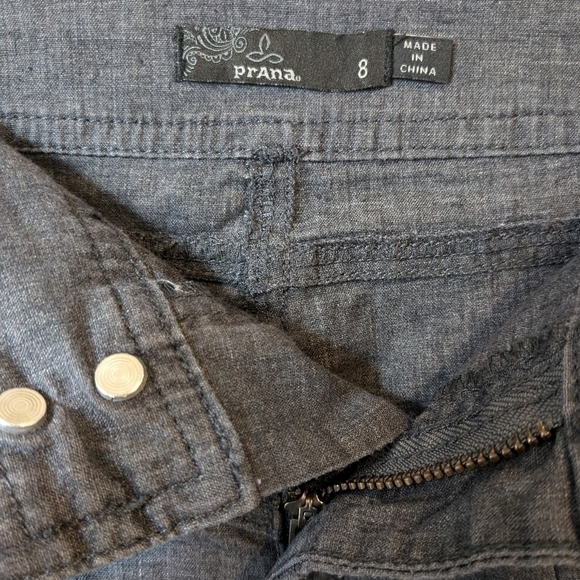 Prana Grey Pleated Hemp Blend Mid Rise Lizbeth Mini Skirt Casual Travel - Picture 9 of 10